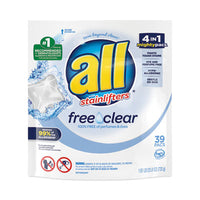 All® Mighty Pacs Free and Clear Super Concentrated Laundry Detergent, 39/Pack Cleaners & Detergents-Laundry Detergent - Office Ready