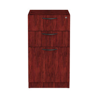 Alera® Valencia™ Series Box/Box/File Full Pedestal File, Left/Right, 3-Drawers: Box/Box/File, Legal/Letter, Mahogany, 15.63