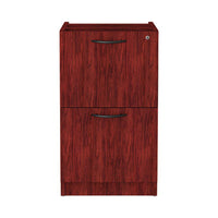 Alera® Valencia™ Series File/File Full Pedestal File, Left or Right, 2 Legal/Letter-Size File Drawers, Mahogany, 15.63