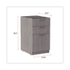 Alera® Valencia™ Series Box/Box/File Full Pedestal File, Left/Right, 3-Drawers: Box/Box/File, Legal/Letter, Gray, 15.63" x 20.5" x 28.5" Vertical Pedestal File Cabinets - Office Ready