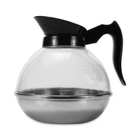Coffee Pro Unbreakable Coffee Decanter, 12-Cup, Stainless Steel/Polycarbonate, Black Handle Coffee Service - Office Ready