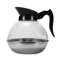 Coffee Pro Unbreakable Coffee Decanter, 12-Cup, Stainless Steel/Polycarbonate, Black Handle