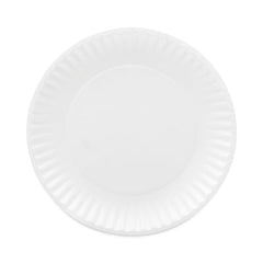 AJM Packaging Corporation Gold Label Coated Paper Plates, 9" dia, White, 100/Pack, 12 Packs/Carton