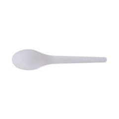 Eco-Products® Plantware® Compostable Cutlery, Spoon, 6", Pearl White, 50/Pack, 20 Pack/Carton