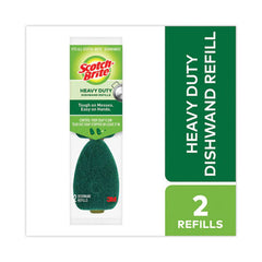 Scotch-Brite® Soap-Dispensing Dishwand Sponge Refills, 2.9 x 2.2, Green, 2/Pack