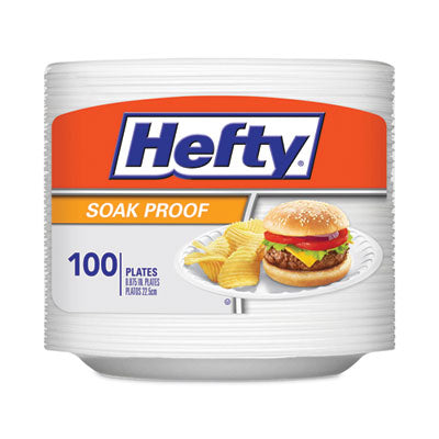 Hefty® Soak Proof Tableware, Foam Plates, 8.88