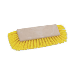 Boardwalk® Dual-Surface Scrub Brush, Yellow Polypropylene Bristles, 10" Brush, Plastic Handle