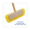 Boardwalk® Dual-Surface Scrub Brush, Yellow Polypropylene Bristles, 10" Brush, Plastic Handle Cleaning Brushes-Scrub - Office Ready