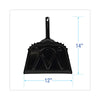 Boardwalk® Metal Dust Pan, 12 x 14, 2 " Handle, 20-Gauge Steel, Black Dustpans-Scoop, Metal - Office Ready