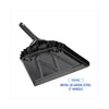 Boardwalk® Metal Dust Pan, 12 x 14, 2 " Handle, 20-Gauge Steel, Black Dustpans-Scoop, Metal - Office Ready