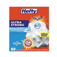 Hefty® Ultra Strong Scented Tall White Kitchen Bags, 13 gal, 0.9 mil, 24.75