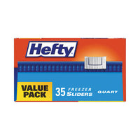 Hefty® Slider Bags, 1 qt, 2.5 mil, 7