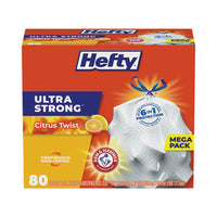 Hefty® Ultra Strong Scented Tall White Kitchen Bags, 13 gal, 0.9 mil, 23.75