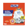 Hefty® Ultra Strong Tall Kitchen & Trash Bags, 13 gal, 0.9 mil, 23.75" x 24.88", White, 330/Carton Bags-Tall Kitchen, Lawn & Leaf Bags - Office Ready