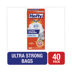 Hefty® Ultra Strong Tall Kitchen & Trash Bags, 13 gal, 0.9 mil, 23.75" x 24.88", White, 40/Box