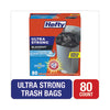 Hefty® Ultra Strong BlackOut® Tall-Kitchen Drawstring Bags, 13 gal, 0.9 mil, 23.75" x 24.88", Black, 80/Box Bags-Tall Kitchen, Lawn & Leaf Bags - Office Ready