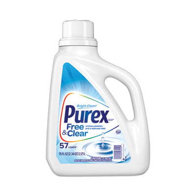 Purex® Free and Clear Liquid Laundry Detergent, Unscented, 75 oz Bottle, 6/Carton Cleaners & Detergents-Laundry Detergent - Office Ready