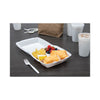 Dart® Foam Hinged Lid Containers, 3-Compartment, 8 oz, 9 x 9.4 x 3, White, 200/Carton Takeout Food Containers - Office Ready