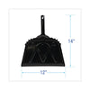 Boardwalk® Metal Dust Pan, 12 x 14, 2" Handle, 20-Gauge Steel, Black, 12/Carton Metal Scoop Dustpans - Office Ready