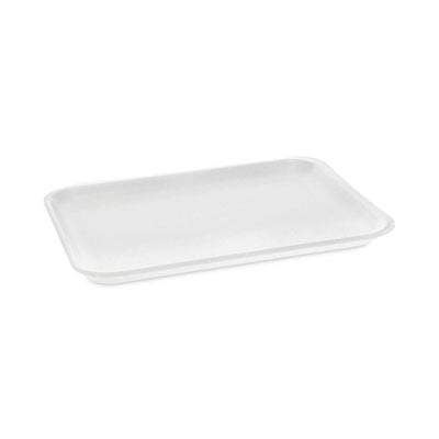 Pactiv Evergreen Foam Supermarket Tray, #4 Shallow, 9.13 x 7.13 x 0.65, White, Foam, 500/Carton Butcher Food Containers - Office Ready