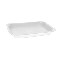 Pactiv Evergreen Foam Supermarket Tray, #2, 8.38 x 5.88 x 1.21, White, Foam, 500/Carton Butcher Food Containers - Office Ready