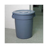 Boardwalk® Round Lids for Waste Receptacles, Flat-Top, Round, Plastic, Gray Flat-Top Waste Receptacle Lids - Office Ready