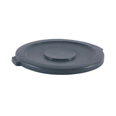 Boardwalk® Round Lids for Waste Receptacles, Flat-Top, Round, Plastic Gray