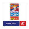 Hefty® Slider Bags, 1 qt, 2.5 mil, 7" x 8", Clear, 35/Box Zipper & Slider Freezer Bags - Office Ready