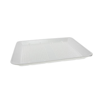 Pactiv Evergreen Foam Supermarket Tray, #1014 Family Pack Tray, 13.88 x 9.88 x 1, White, Foam, 100/Carton Butcher Food Containers - Office Ready