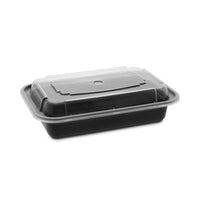 Pactiv Evergreen Newspring® VERSAtainer® Microwavable Containers, 16 oz, 5 x 7.25 x 1.5, Black/Clear, Plastic, 150/Carton Takeout Food Containers - Office Ready