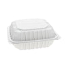 Pactiv Evergreen EarthChoice® Vented Microwavable MFPP Hinged Lid Container, 8.5 x 8.5 x 3.1, White, Plastic, 146/Carton Takeout Food Containers - Office Ready