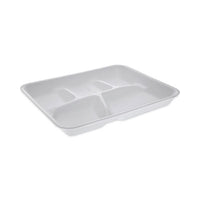 Pactiv Evergreen Foam School Trays, 5-Compartment, 8.25 x 10.5 x 1,  White, 500/Carton Dinnerware-Compartment/Meal Tray, Foam - Office Ready