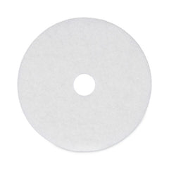 Boardwalk® Polishing Floor Pads, 20" Diameter, White, 5/Carton