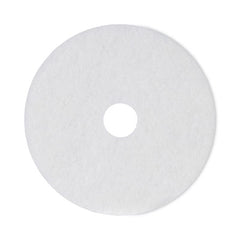 Boardwalk® Polishing Floor Pads, 18" Diameter, White, 5/Carton