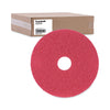 Boardwalk® Buffing Floor Pads, 17" Diameter, Red, 5/Carton Burnish/Buff Floor Pads - Office Ready