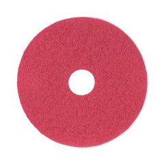 Boardwalk® Buffing Floor Pads, 17" Diameter, Red, 5/Carton