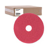 Boardwalk® Buffing Floor Pads, 16" Diameter, Red, 5/Carton Burnish/Buff Floor Pads - Office Ready