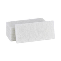 Boardwalk® Light Duty Scour Pad, 4.63  x 10, White, 20/Carton Scouring Pads - Office Ready