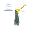 Boardwalk® Narrowband Looped-End Mop Heads, Premium Standard Head, Cotton/Rayon Fiber, Large, Green Wet Mop Heads - Office Ready