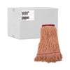 Boardwalk® Super Loop Wet Mop Head, Cotton/Synthetic Fiber, 5" Headband, Large Size, Orange, 12/Carton  - Office Ready