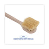 Boardwalk® Utility Brush, Cream Tampico Bristles, 5.5" Brush, 14.5" Tan Plastic Handle Scrub Brushes - Office Ready