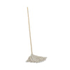 Boardwalk® Cotton Deck Mop, #24 White Cotton Head, 50" Wood Handle, 6/Carton Wet Mops - Office Ready