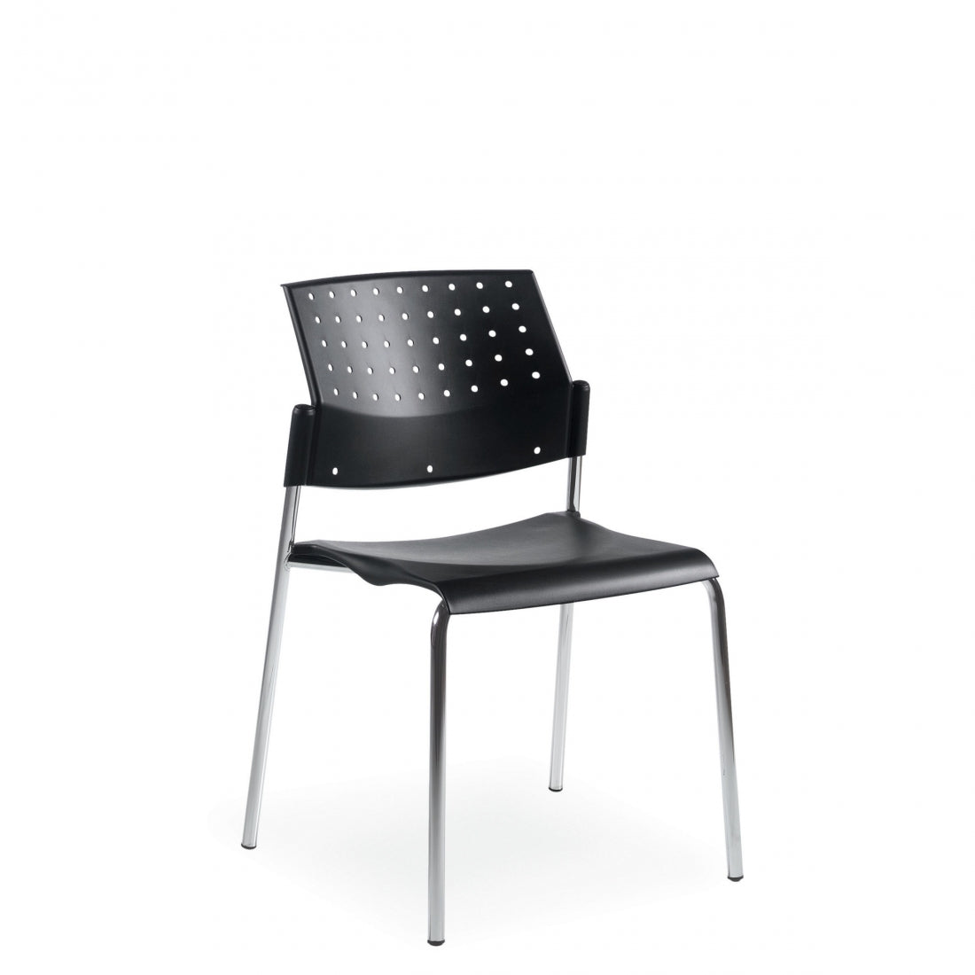 Global Sonic 6508 Armless Polypropylene Seat & Back Guest Chair, Black Seating-Guest Chair - Office Ready