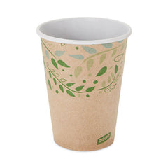 Dixie® EcoSmart® Recycled Fiber Hot/Cold Cups, 12 oz, Kraft/Green, 50/Sleeve, 20 Sleeves/Carton
