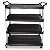 Rubbermaid® Commercial Xtra™ Utility Cart with Open Sides, Plastic, 4 Shelves, 400 lb Capacity, 40.63