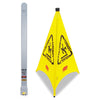 Rubbermaid® Commercial Multilingual Pop-Up Safety Cone, 21 x 21 x 30, Yellow Safety Cones-Folding Floor Sign - Office Ready