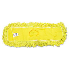 Rubbermaid® Commercial Trapper® Looped-End Dust Mop, Looped-end Launderable, 5" x 24", Yellow