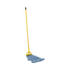 Boardwalk® Looped End Mop Kit, Medium Blue Cotton/Rayon/Synthetic Head, 60" Yellow Metal/Polypropylene Handle Mops-Wet - Office Ready