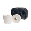 Morcon Tissue Valay® Plastic Mini Jumbo Bath Tissue Dispenser, Two Rolls, 9.75 x 15.87 x 5.25, Black Small-Core Standard Roll, Twin Toilet Paper Dispensers - Office Ready