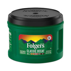 Folgers® Coffee, Classic Roast Decaffeinated, Ground, 19.2 oz, Can, 6/Carton